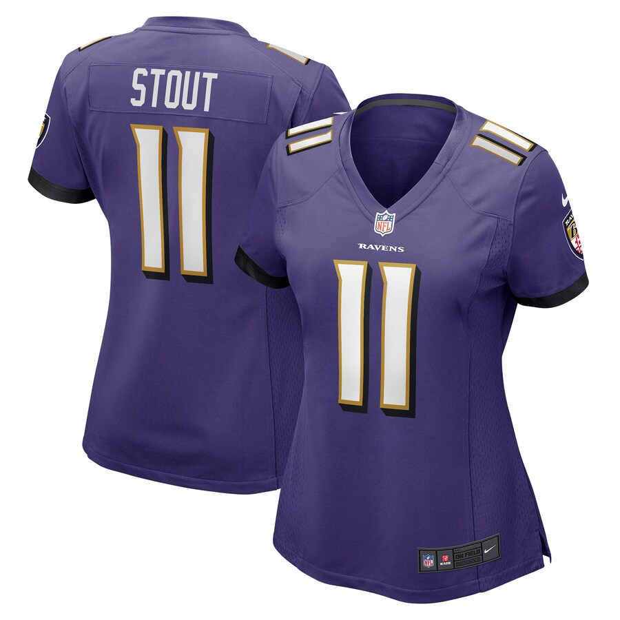 Women's Baltimore Ravens Jordan Stout Nike Purple Player Game Jersey - Jersey