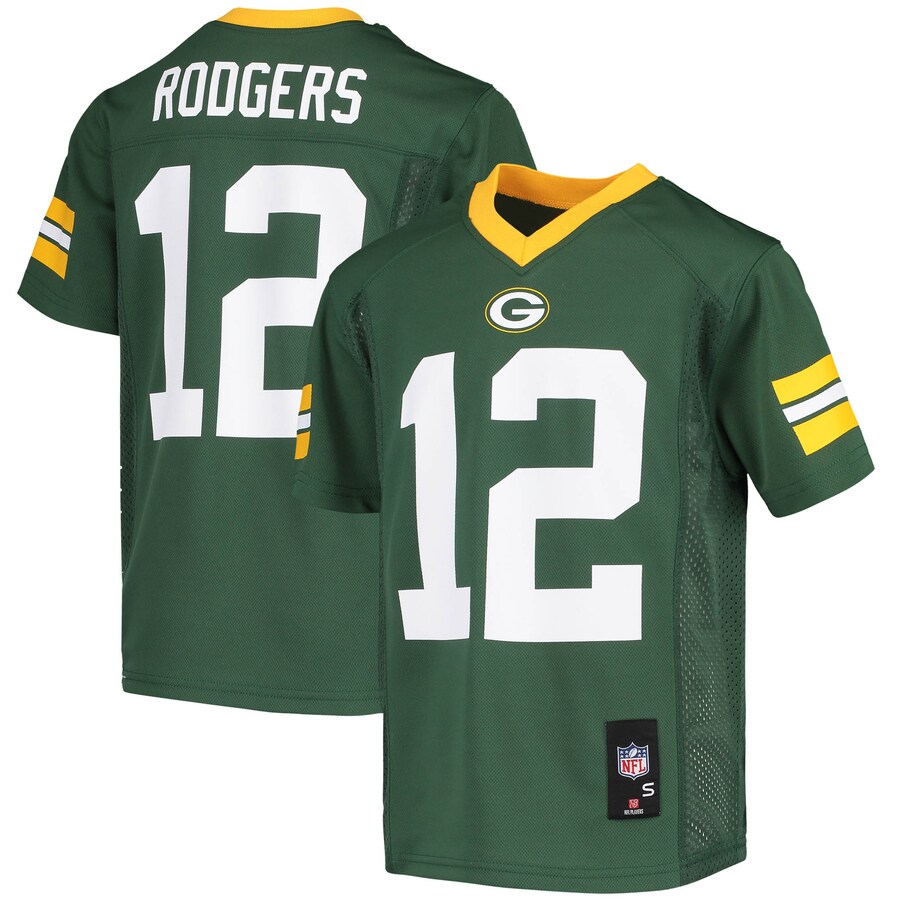 Youth Green Bay Packers Aaron Rodgers Green Replica Player Jersey - Jersey