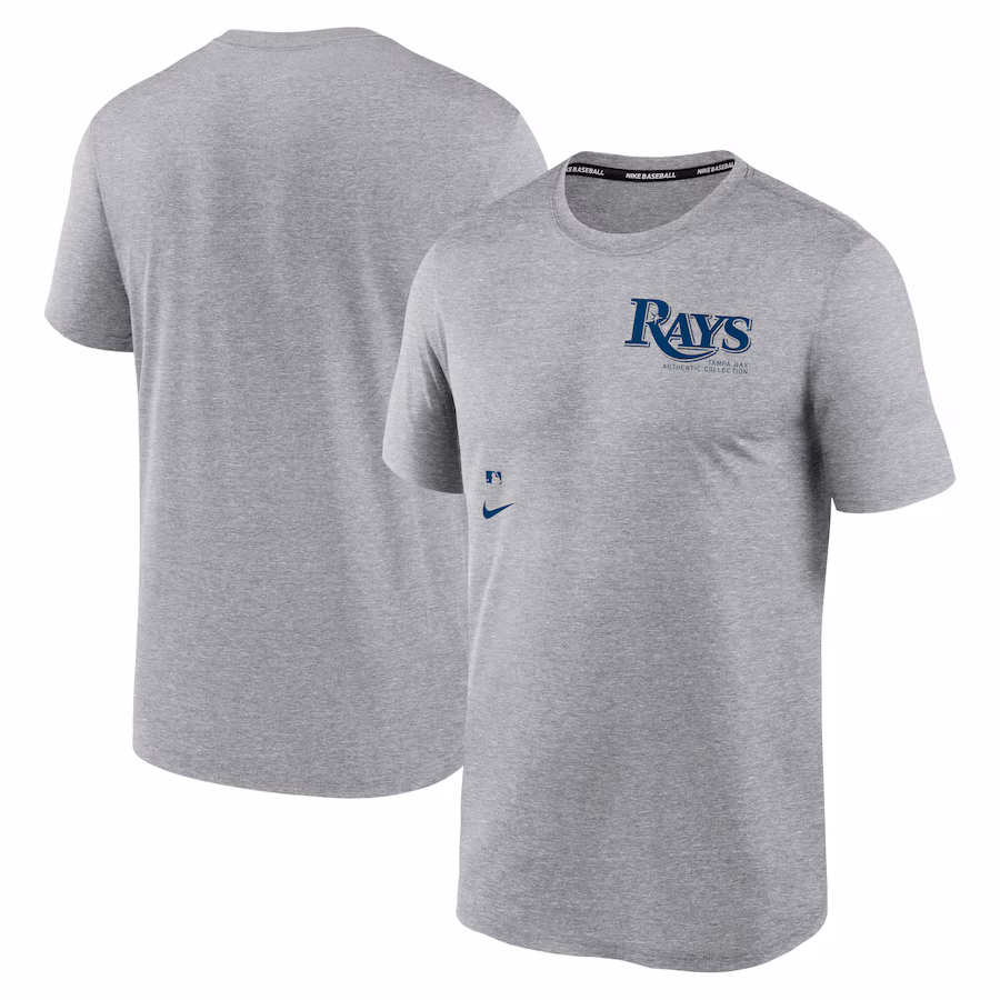 Men's Tampa Bay Rays Nike Heather Charcoal Authentic Collection Early Work Tri-Blend Performance T-Shirt - Jersey