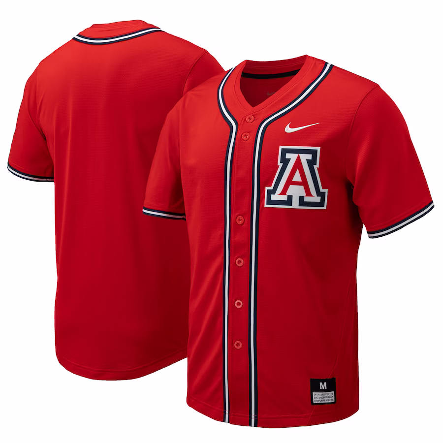 Arizona Wildcats Nike Replica Full-Button Baseball Jersey - Red - Jersey