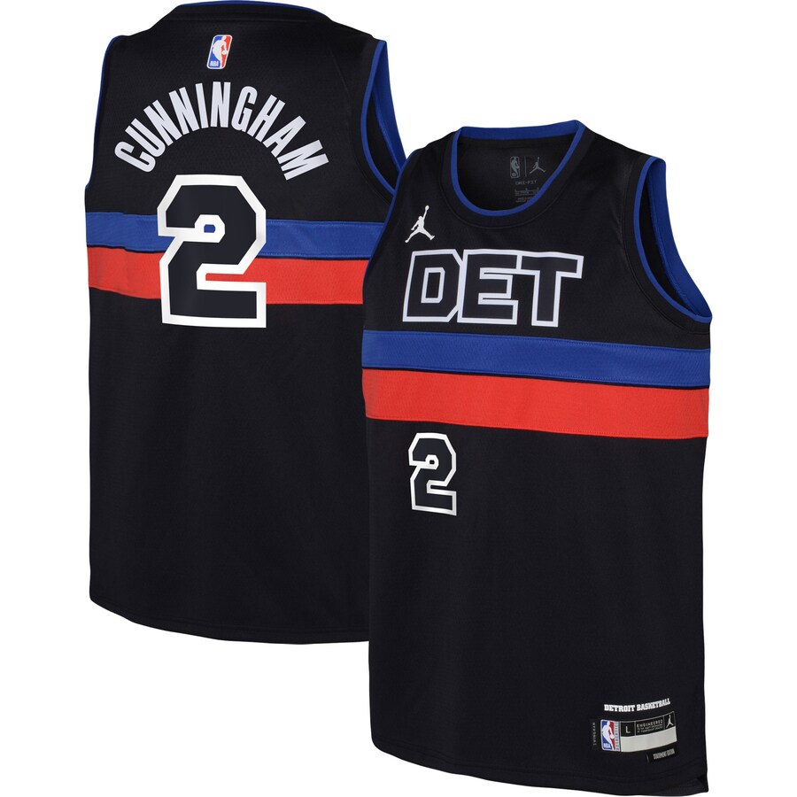 Youth Detroit Pistons Cade Cunningham Jordan Brand Black Swingman Jersey - Statement Edition - Jersey