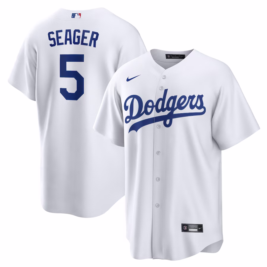 Men's Los Angeles Dodgers Corey Seager Nike White Home Replica Player Name Jersey - Jersey