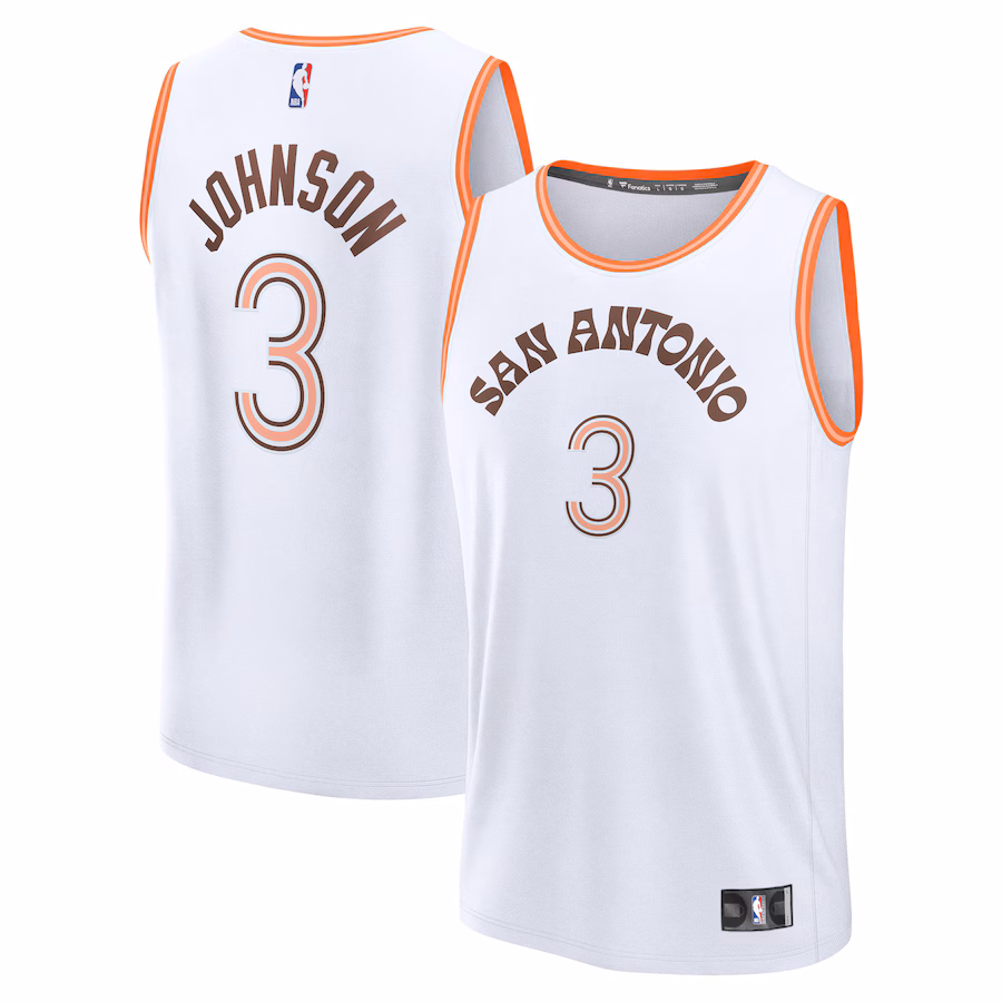 Men's San Antonio Spurs Keldon Johnson Fanatics White Fast Break Jersey - City Edition - Jersey