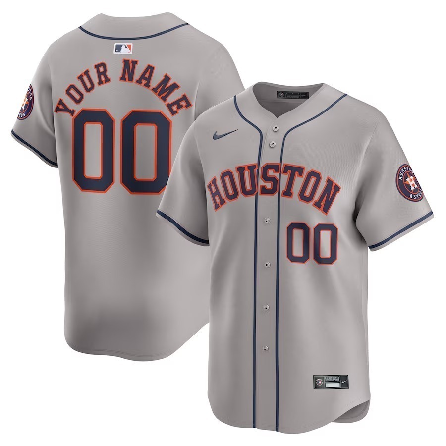 Men's Houston Astros  Nike Gray Away Limited Custom Jersey - Jersey