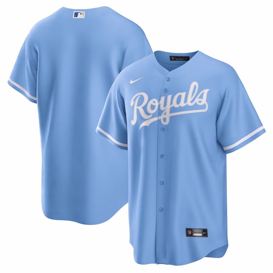 Men's Kansas City Royals Nike Light Blue Alternate Replica Team Logo Jersey - Jersey
