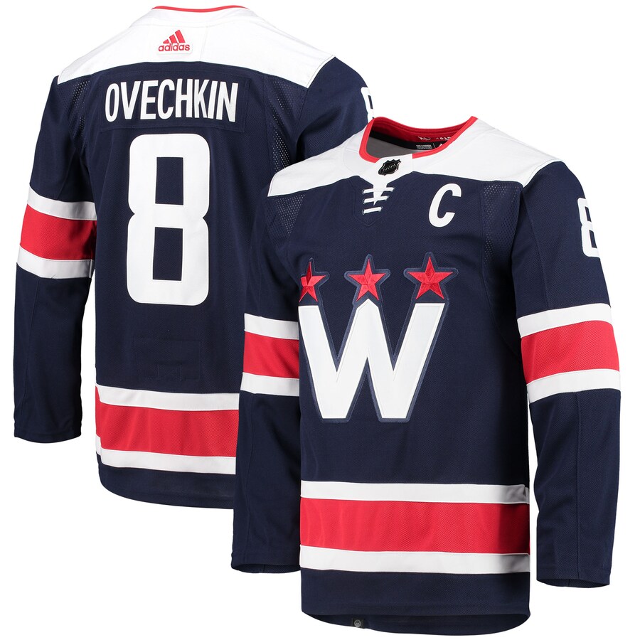 Men's Washington Capitals Alexander Ovechkin adidas Navy Alternate Primegreen Authentic Pro Player Jersey - Jersey