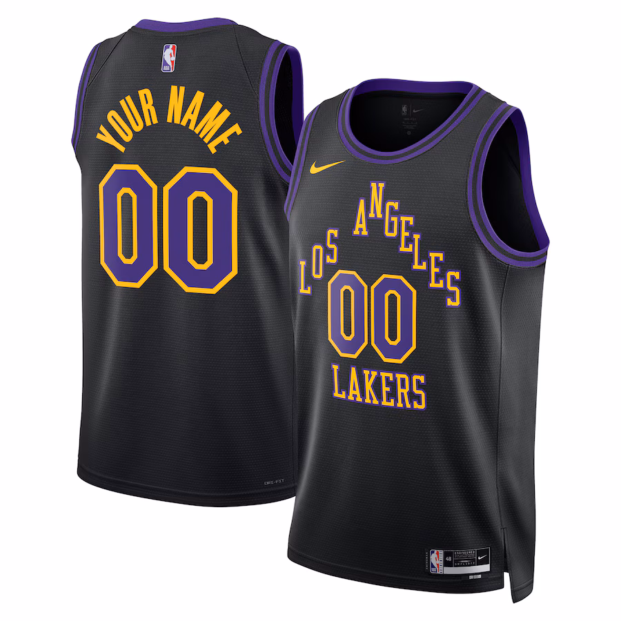 Unisex Los Angeles Lakers  Nike Black 2023/24 Custom Swingman Jersey - City Edition - Jersey