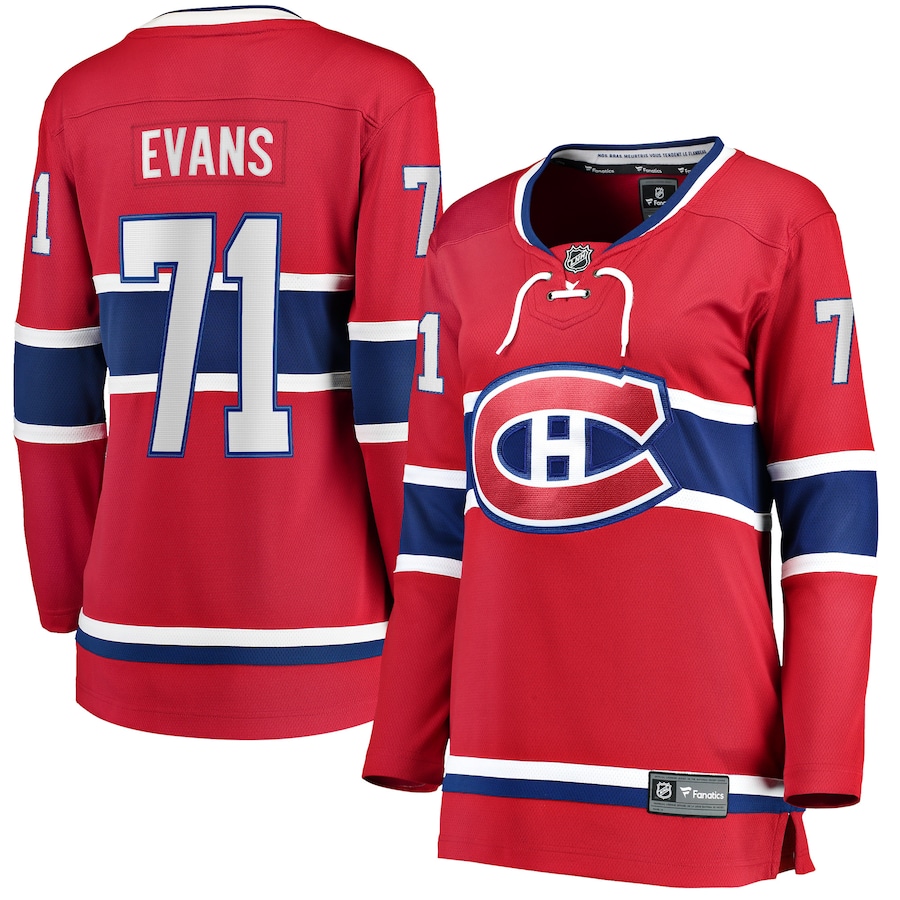Women's Montreal Canadiens Jake Evans Fanatics Red Home Breakaway Player Jersey - Jersey