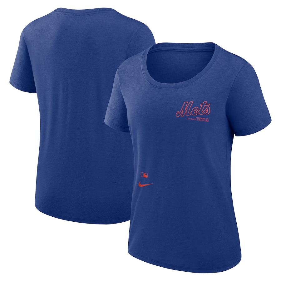 Women's New York Mets Nike Royal Authentic Collection Performance Scoop Neck T-Shirt - Jersey