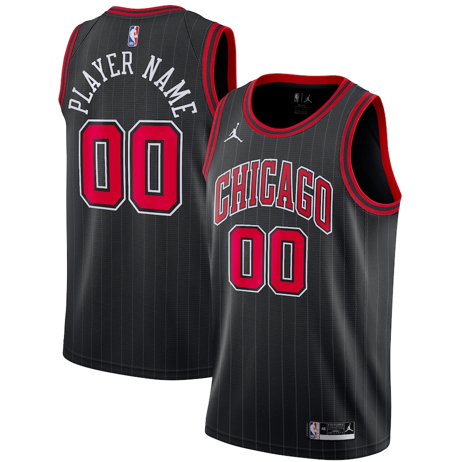 Men's Chicago Bulls Jordan Brand Black Swingman Custom Jersey - Statement Edition - Jersey