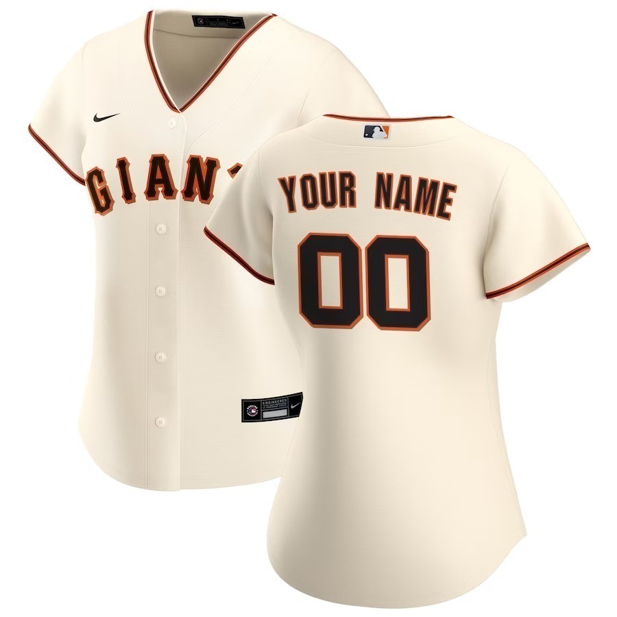 Women's San Francisco Giants Nike Cream Home Replica Custom Jersey - Jersey