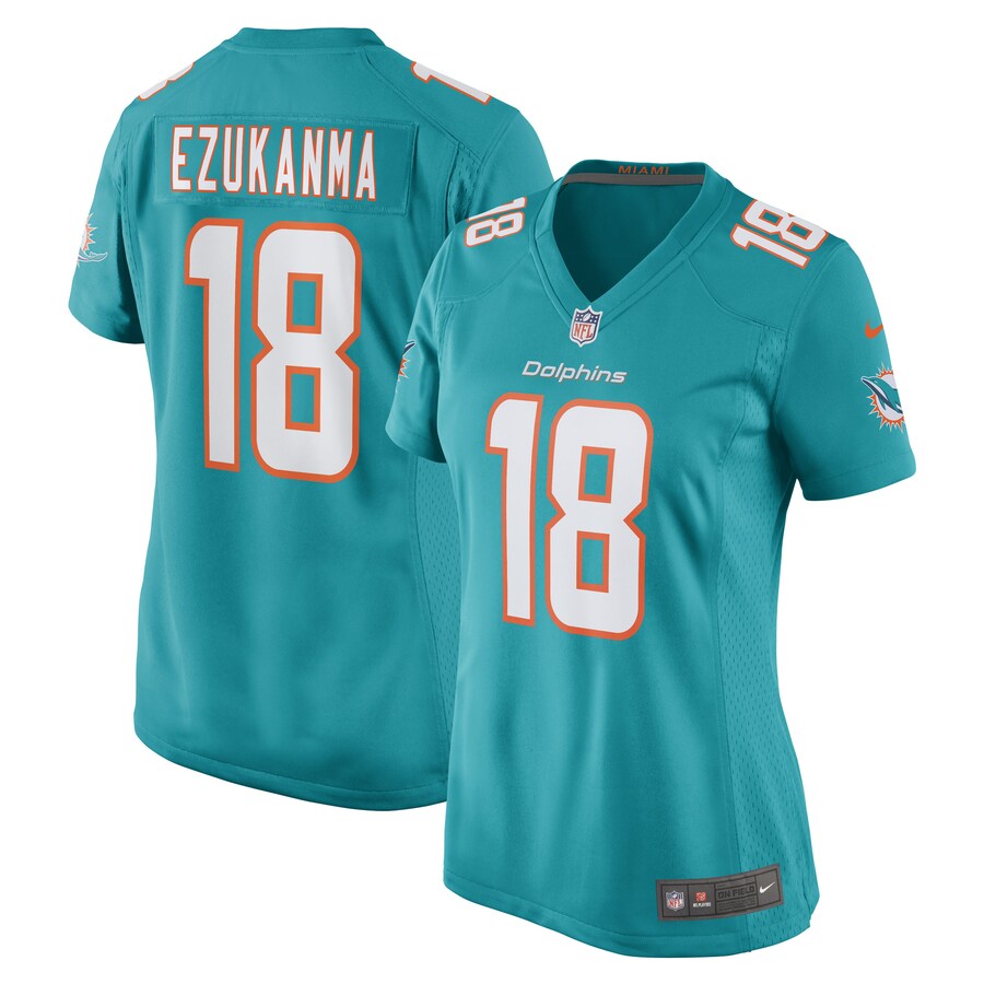 Women's Miami Dolphins Erik Ezukanma Nike Aqua Game Player Jersey - Jersey