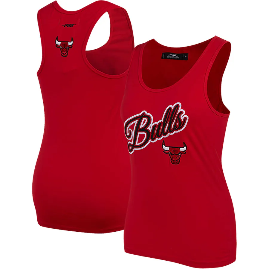 Women's Chicago Bulls  Pro Standard Red Script Tank Top - Jersey