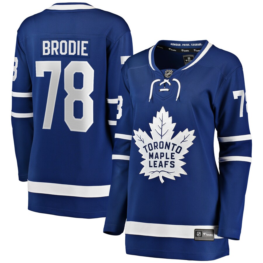 Women's Toronto Maple Leafs TJ Brodie Fanatics Branded Blue Breakaway Player Jersey - Jersey