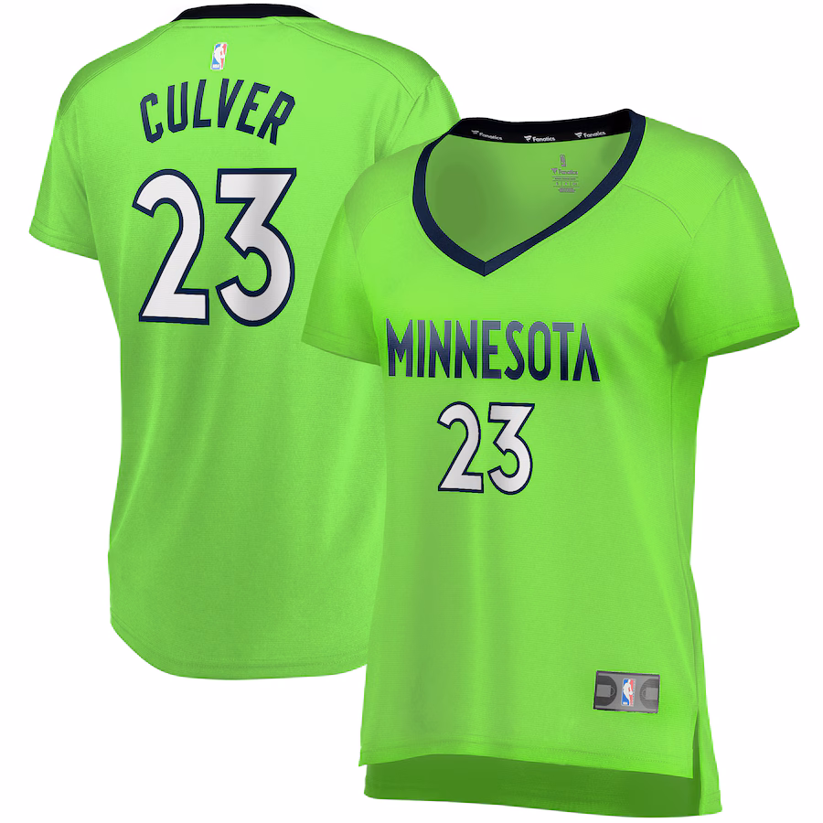 Women's Minnesota Timberwolves Jarrett Culver Fanatics Green Fast Break Replica Jersey - Statement Edition - Jersey