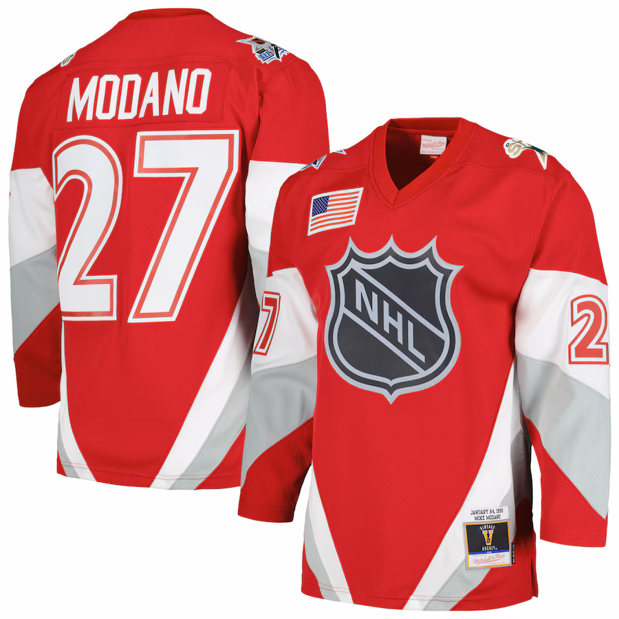 Men's Mike Modano Mitchell & Ness Scarlet 1999 NHL All-Star Game Blue Line Player Jersey - Jersey