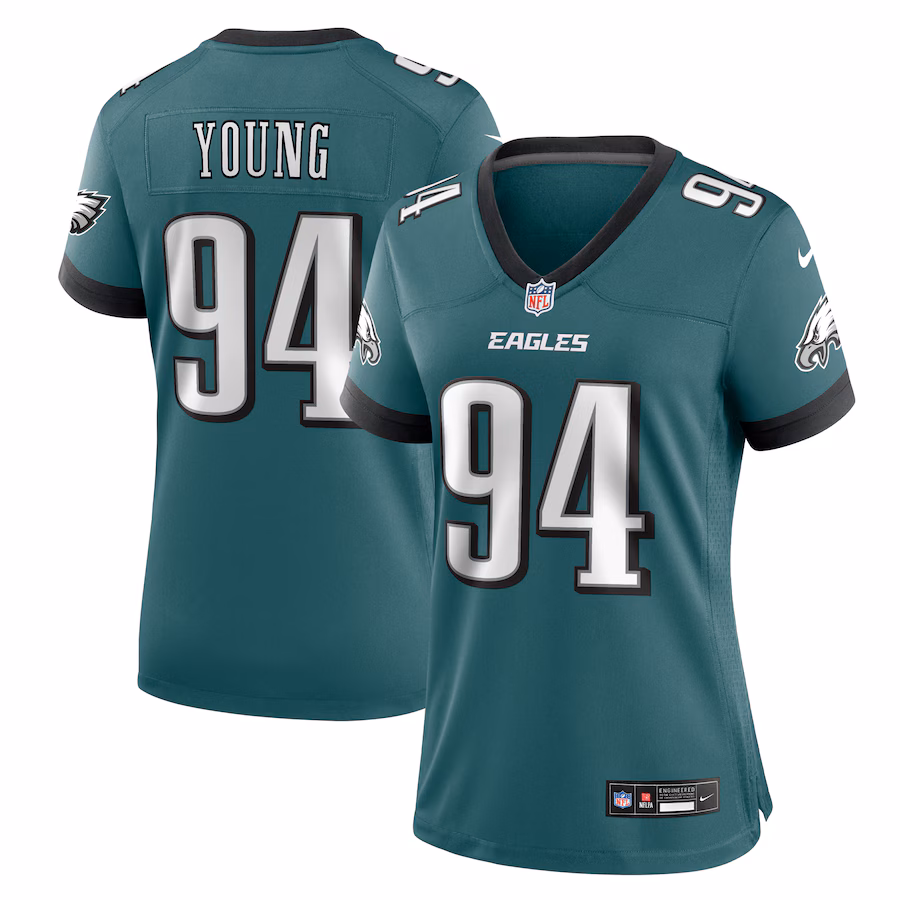 Women's Philadelphia Eagles Byron Young Nike Midnight Green Team Game Jersey - Jersey