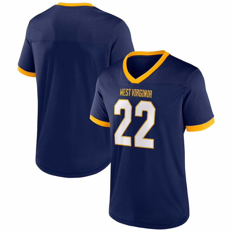 Men's Navy West Virginia Mountaineers The Cut Football Jersey - Jersey