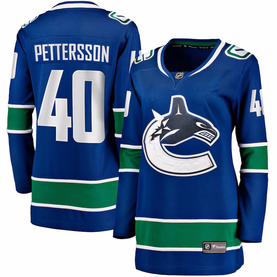 Women's Vancouver Canucks Elias Pettersson Fanatics Blue Home Breakaway Player Jersey - Jersey