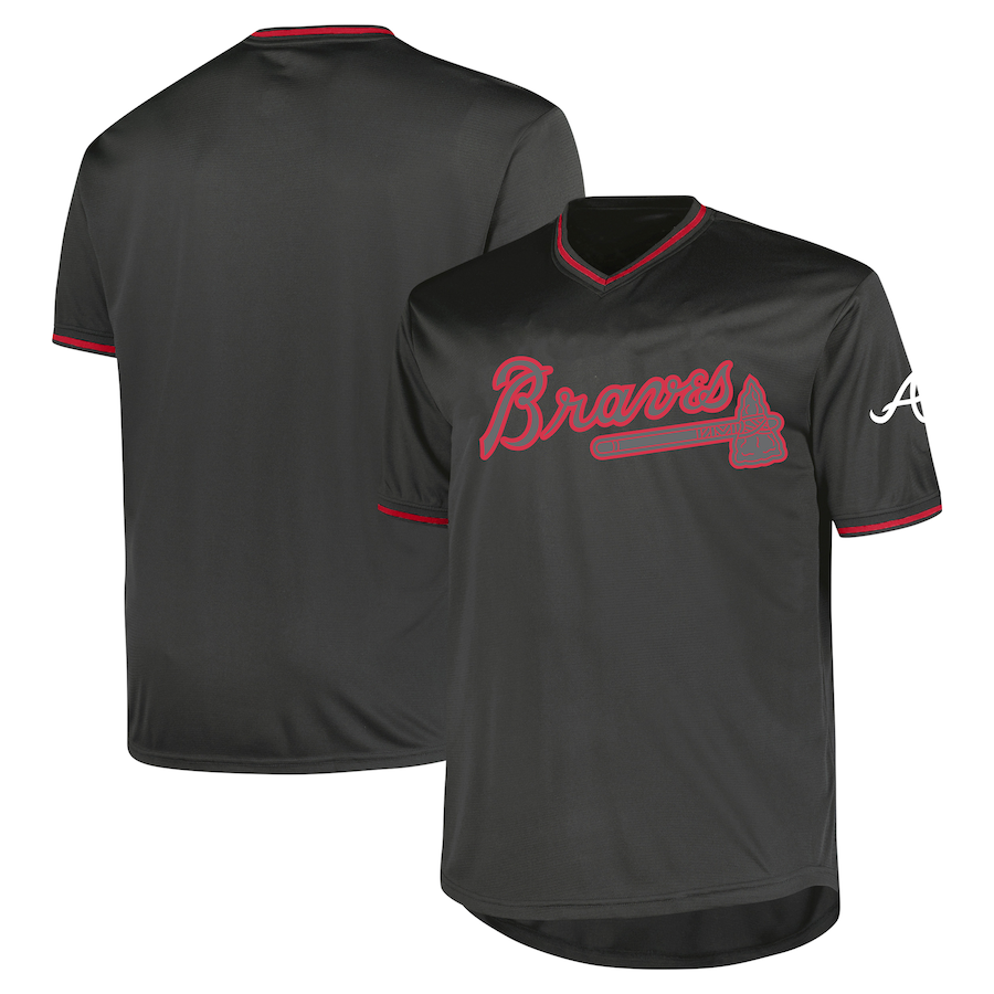 Men's Atlanta Braves Profile Charcoal Big & Tall Pop Fashion Jersey - Jersey