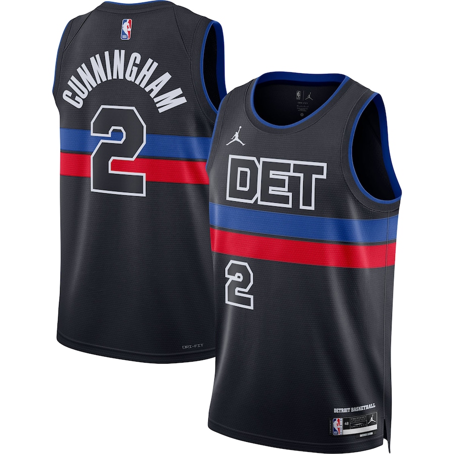 Unisex Detroit Pistons Cade Cunningham Jordan Brand Black Swingman Jersey - Statement Edition - Jersey