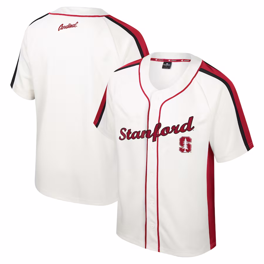 Stanford Cardinal Colosseum Ruth Button-Up Baseball Jersey - Cream - Jersey
