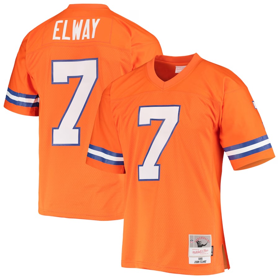 Men's Denver Broncos John Elway Mitchell & Ness Orange 1990 Legacy Replica Jersey - Jersey