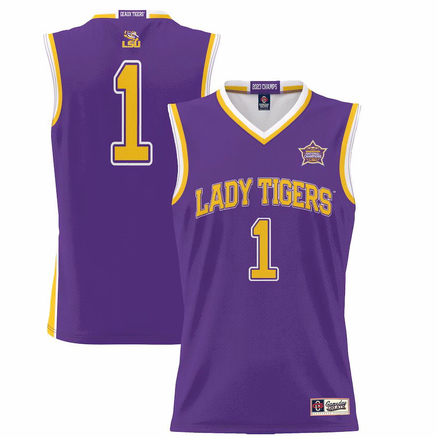Men's GameDay Greats  Purple LSU Tigers 2023 NCAA Women's Basketball National Champions Lightweight Basketball Jersey - Jersey
