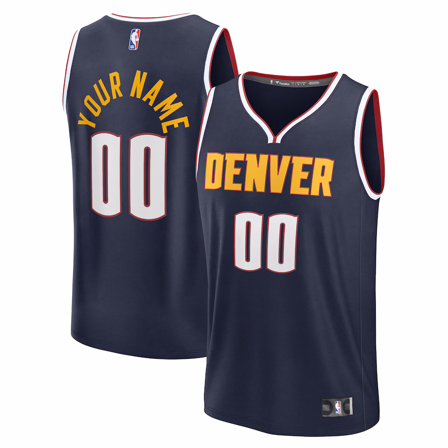Men's Denver Nuggets Fanatics Navy Fast Break Custom Jersey - Icon Edition - Jersey
