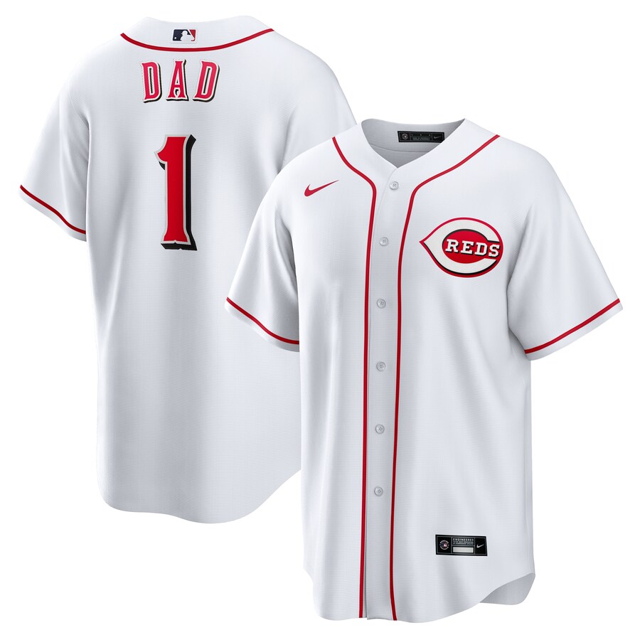 Men's Cincinnati Reds Nike White #1 Dad Home Replica Jersey - Jersey