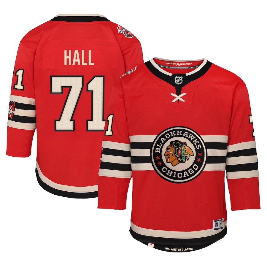 Youth Chicago Blackhawks Taylor Hall Red 2025 NHL Winter Classic Premier Player Jersey - Jersey