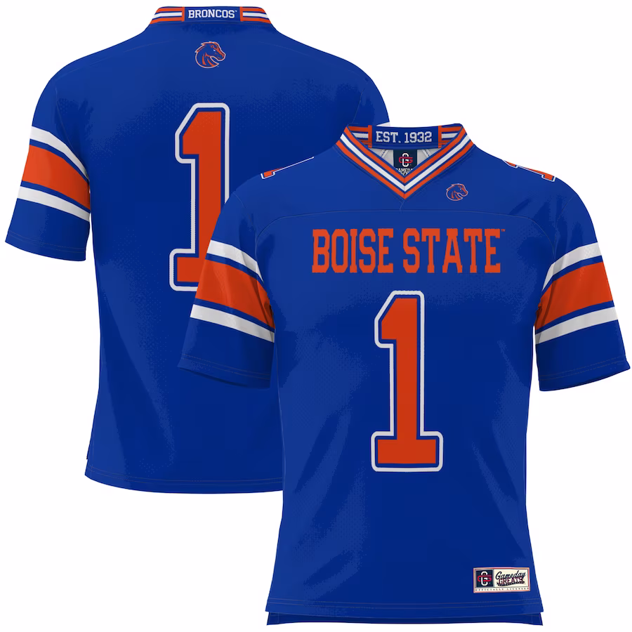 #1 Boise State Broncos GameDay Greats Football Jersey - Royal - Jersey