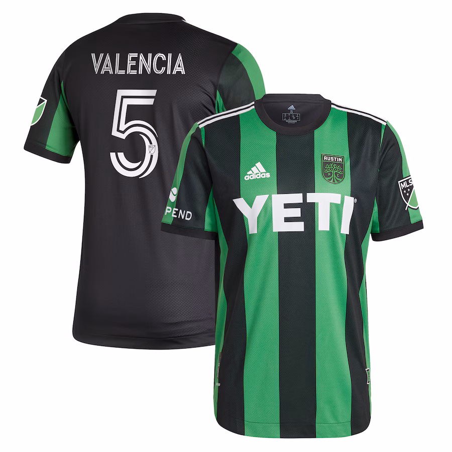 Men's Austin FC Jhojan Valencia adidas Black 2021 Primary Authentic Player Jersey - Jersey