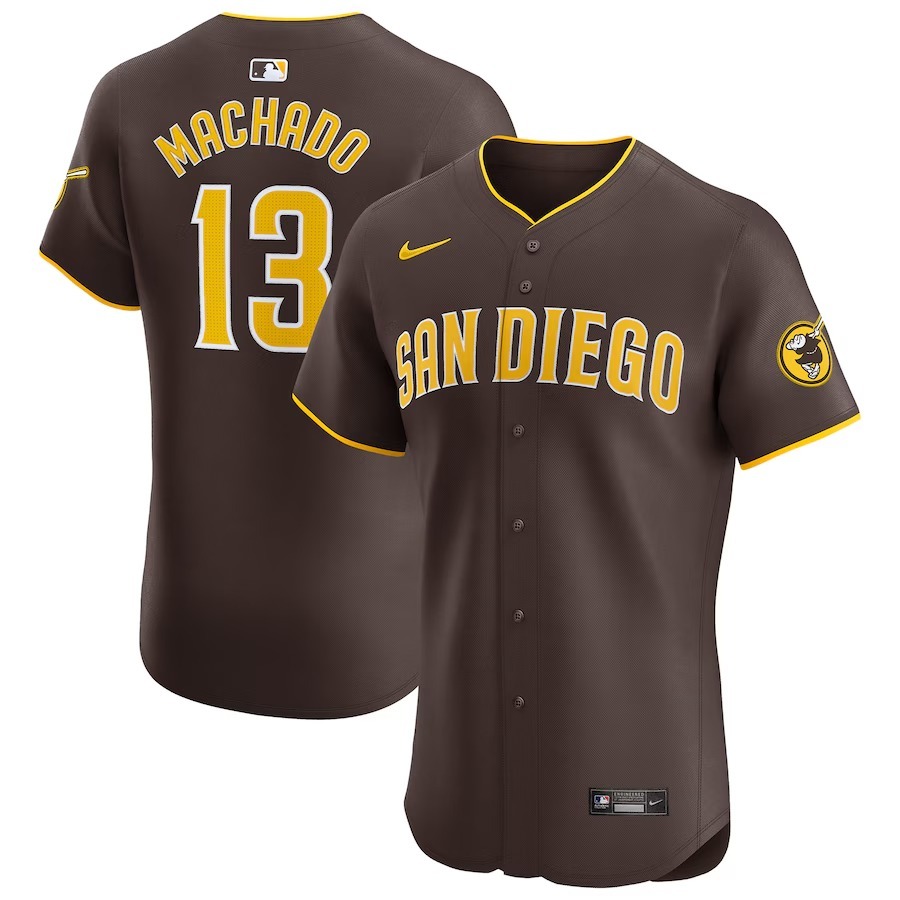 Men's San Diego Padres Manny Machado Nike Brown Road Elite Player Jersey - Jersey