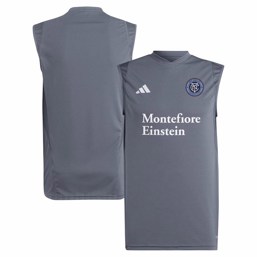 Men's New York City FC adidas Gray 2024 Sleeveless Training Jersey - Jersey