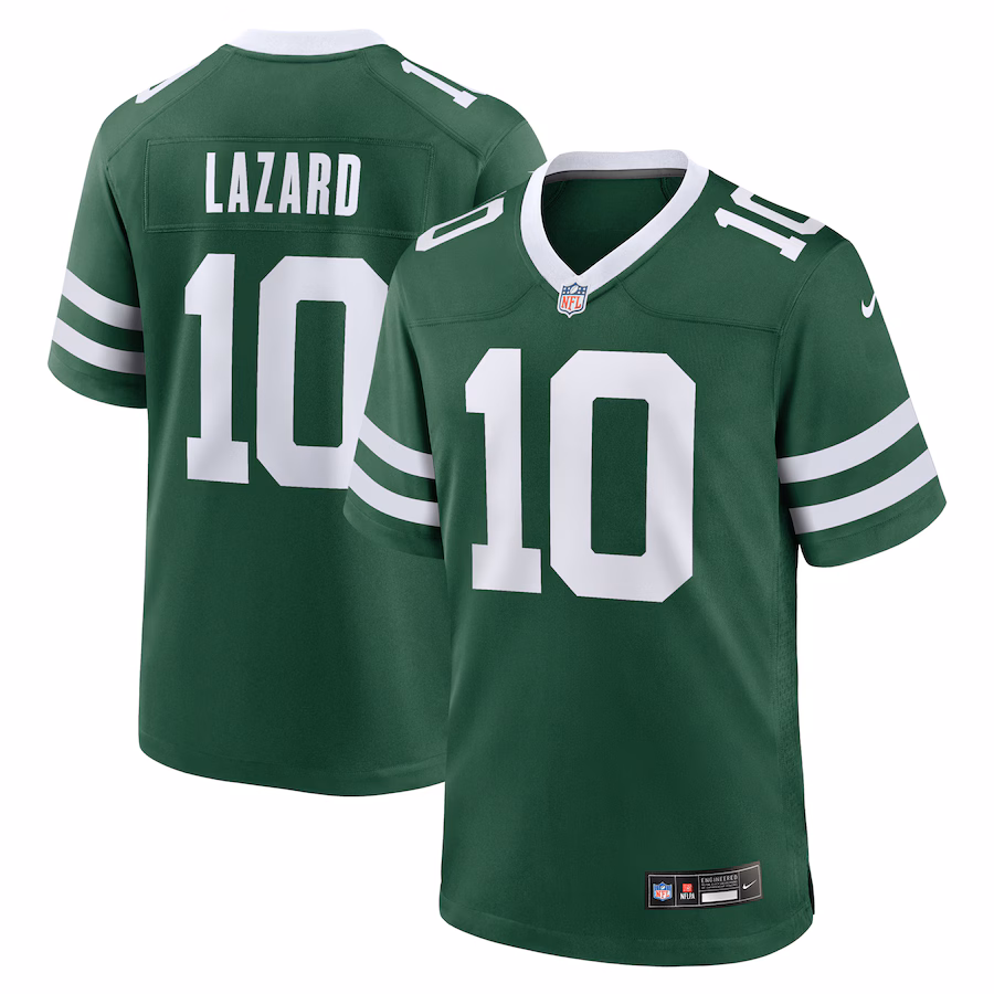 Men's New York Jets Allen Lazard Nike Legacy Green Team Game Jersey - Jersey