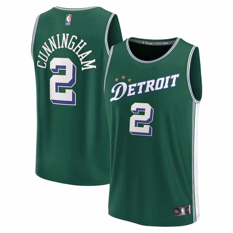 Men's Detroit Pistons Cade Cunningham Fanatics Green Fastbreak Jersey - City Edition - Jersey