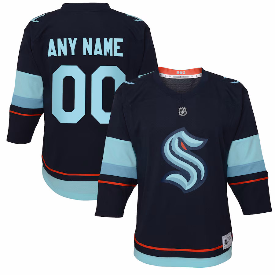 Youth Seattle Kraken Navy Home Replica Custom Jersey - Jersey