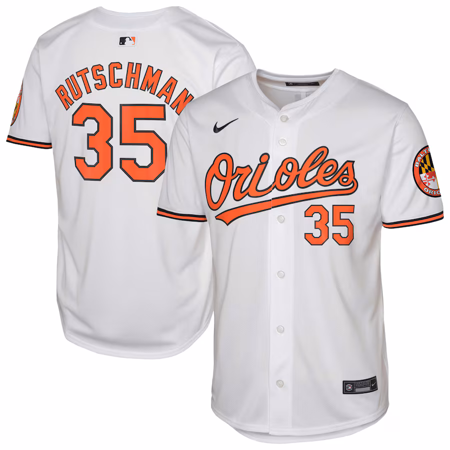 Youth Baltimore Orioles Adley Rutschman Nike White Limited Player Jersey - Jersey
