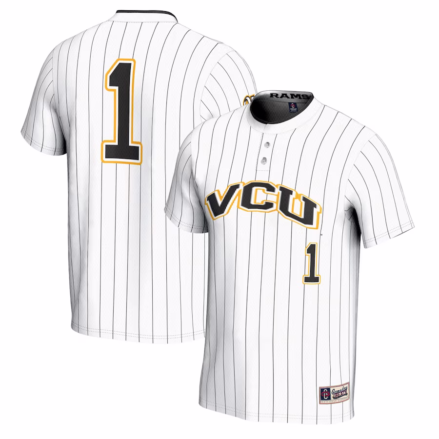 #1 VCU Rams GameDay Greats Unisex Lightweight Softball Jersey - White - Jersey