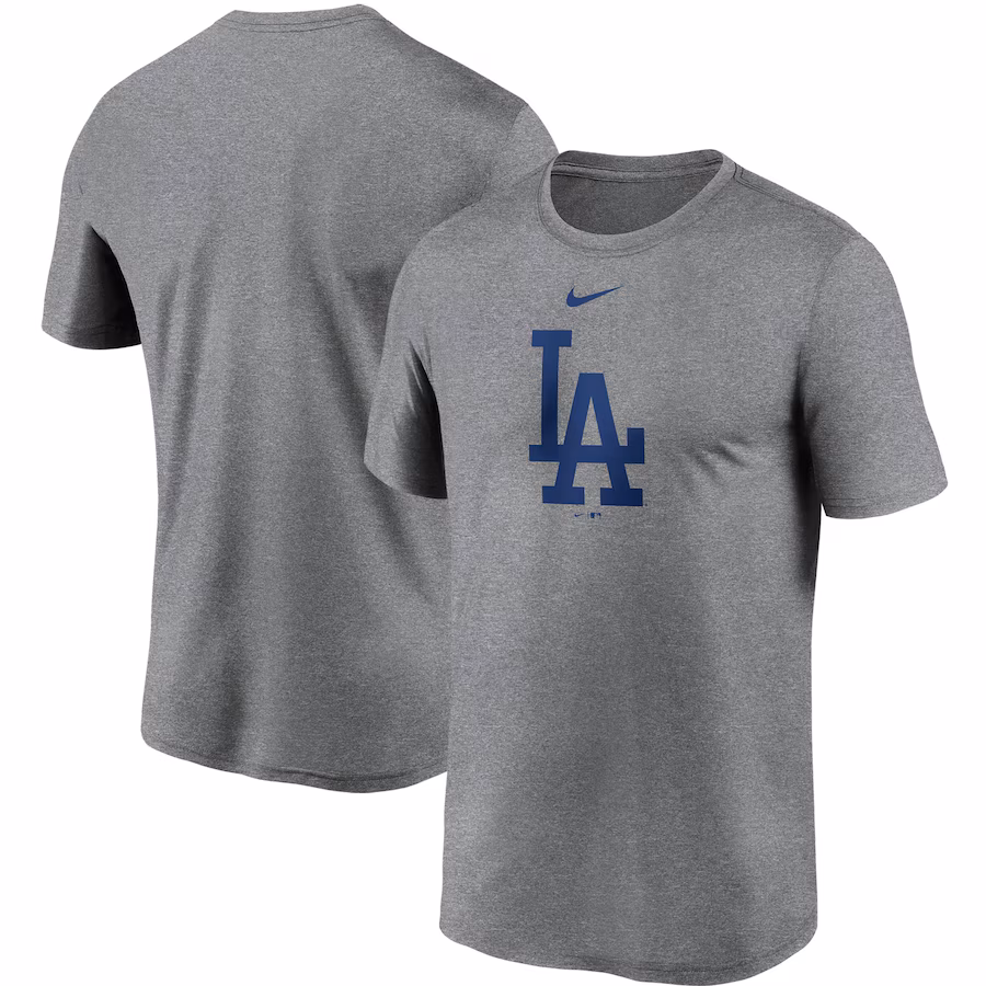 Men's Los Angeles Dodgers Nike Gray Large Logo Legend Performance T-Shirt - Jersey