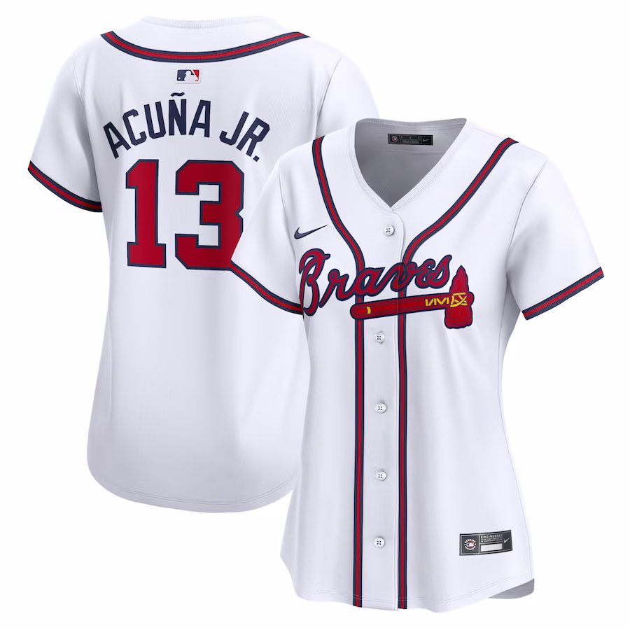 Women's Atlanta Braves Ronald Acuna Nike White Home Limited Player Jersey - Jersey