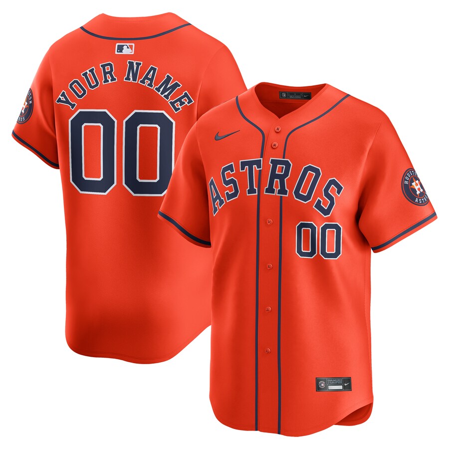 Men's Houston Astros  Nike Orange  Alternate Limited Custom Jersey - Jersey