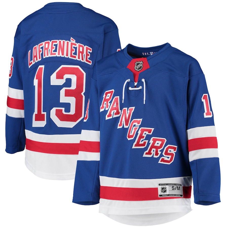 Youth New York Rangers Alexis Lafreniere Blue Home Premier Player Jersey - Jersey