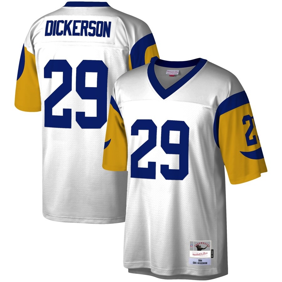 Men's Los Angeles Rams Eric Dickerson Mitchell & Ness White Legacy Replica Jersey - Jersey