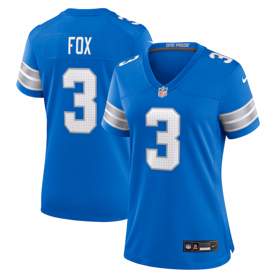 Women's Detroit Lions Jack Fox Nike Blue Team Game Jersey - Jersey