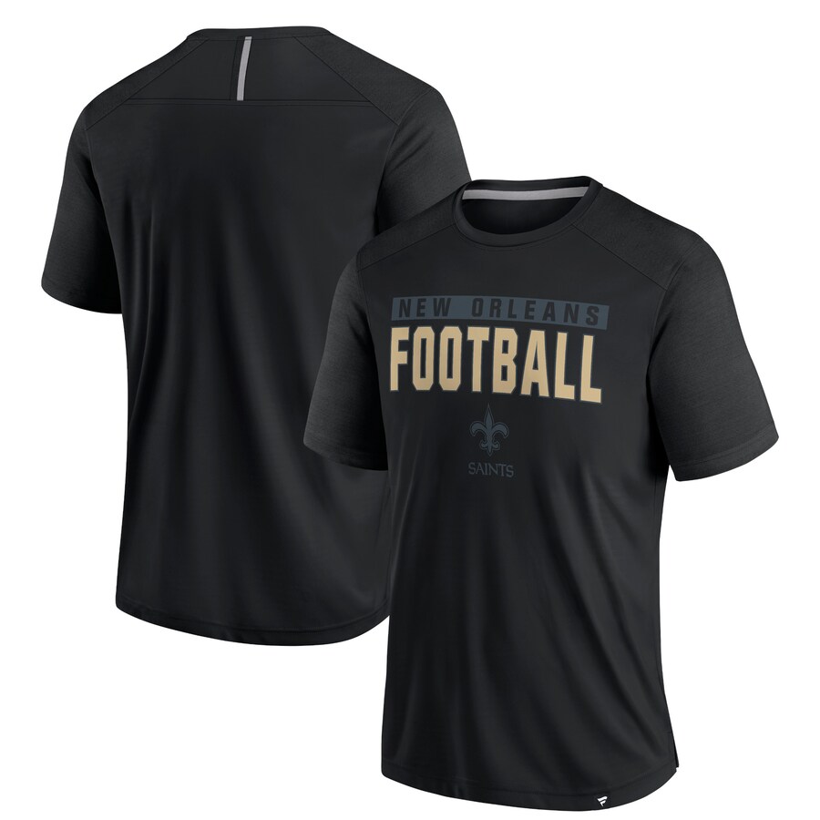 Men's New Orleans Saints  Fanatics Black Defender Blackout T-Shirt - Jersey