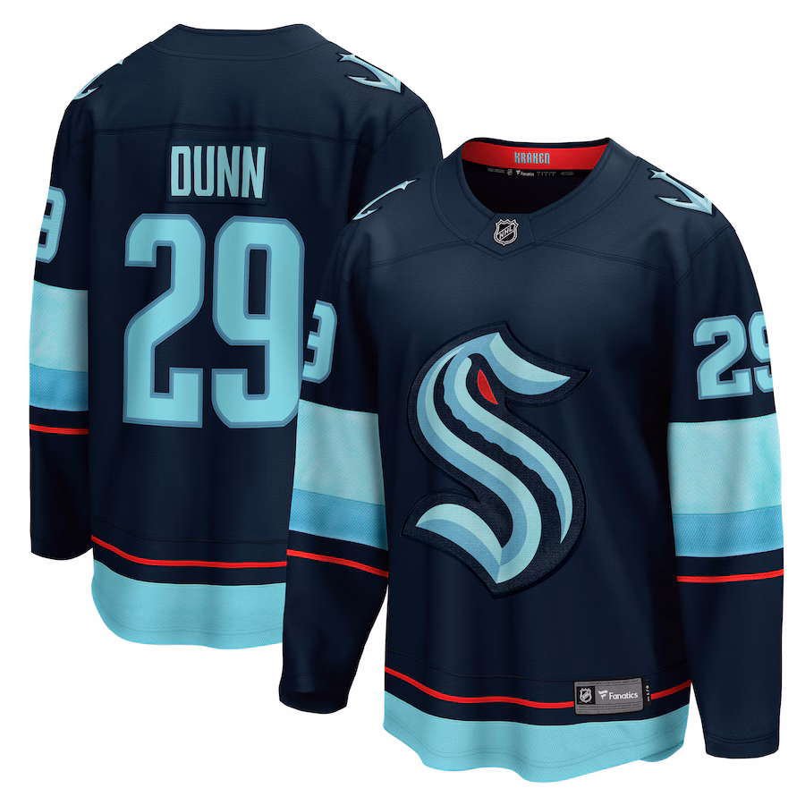 Men's Seattle Kraken Vince Dunn Fanatics Deep Sea Blue Home Breakaway Player Jersey - Jersey