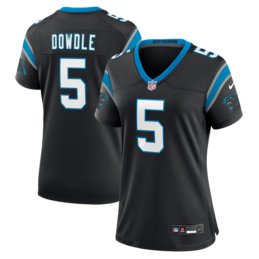 Women's Carolina Panthers Rico Dowdle Nike Black Team Game Jersey - Jersey