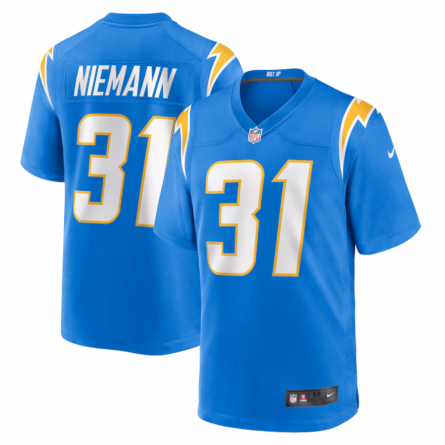 Men's Los Angeles Chargers Nick Niemann Nike Powder Blue Game Player Jersey - Jersey